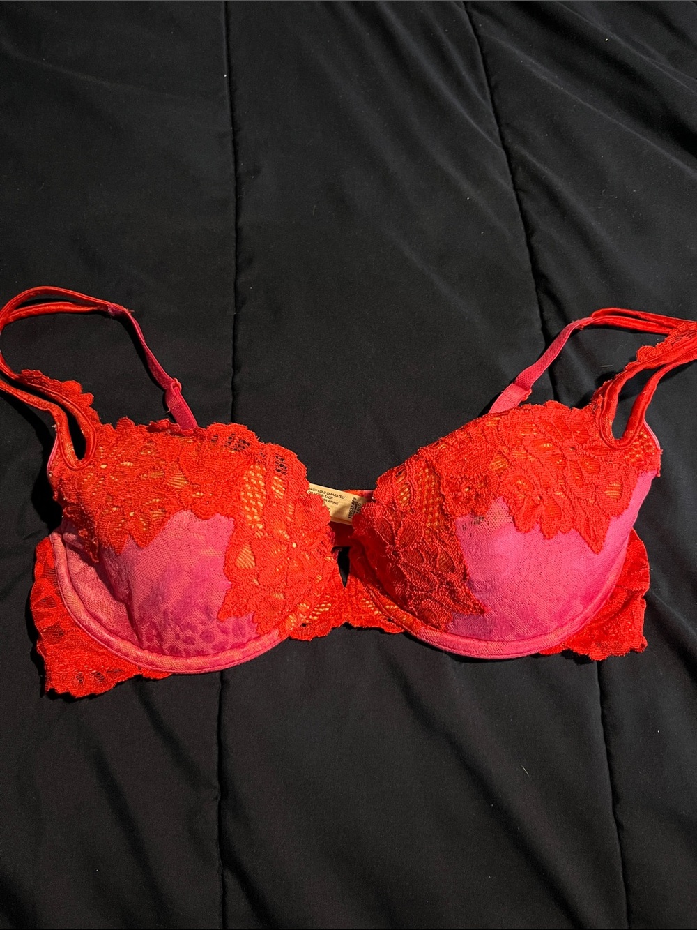 Victoria's Secret Red Lace Floral Push-Up Bra